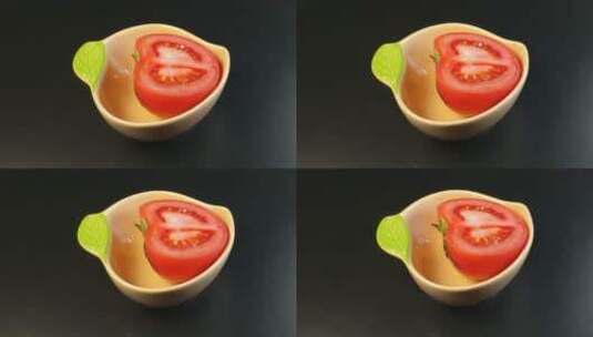 一个西红柿番茄高清在线视频素材下载