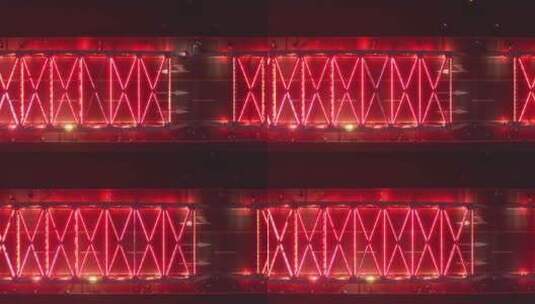4K上海航拍外滩外白渡桥正俯视移动灯光夜景高清在线视频素材下载