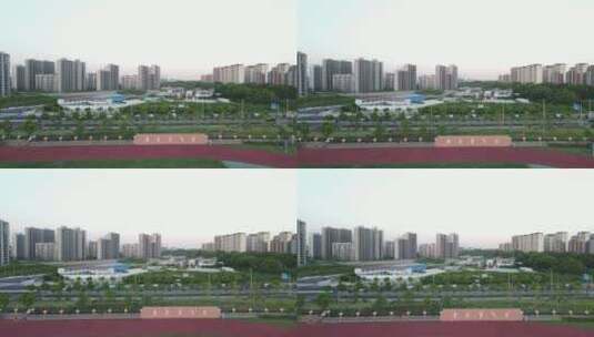 上海新江湾城国帆路全景4K航拍原素材高清在线视频素材下载