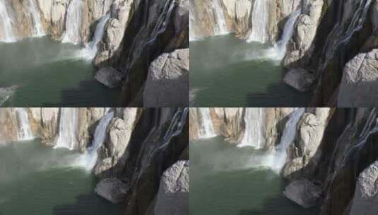 岩石瀑布航拍高清在线视频素材下载