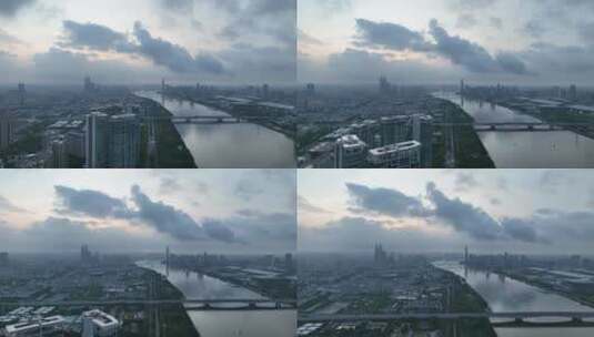广州珠江航拍空镜高清在线视频素材下载