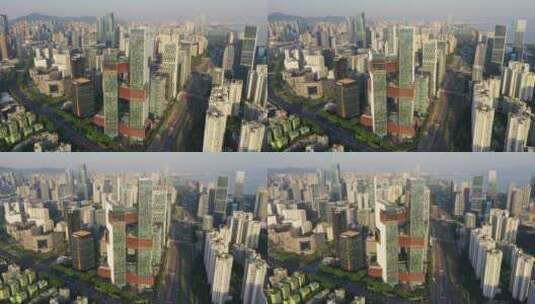 深圳腾讯滨海大厦全景俯视左环绕高清在线视频素材下载