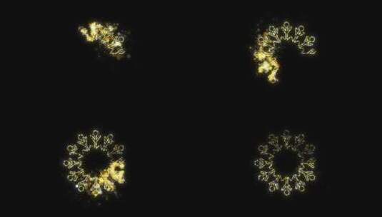 4k黄色雪花形闪烁炫光图案视频素材4高清在线视频素材下载