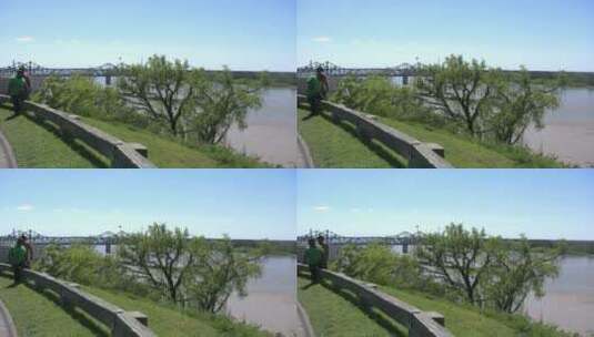 海洋大桥天际线景观高清在线视频素材下载