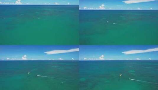 海南琼海博鳌风筝冲浪航拍高清在线视频素材下载