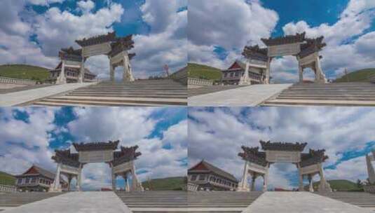 甘肃庆阳环县山城堡战役纪念园6K大范围延时高清在线视频素材下载