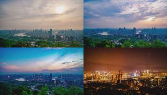 重庆城市日转夜景1高清在线视频素材下载