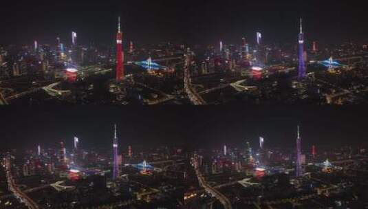广州夜景航拍高清在线视频素材下载
