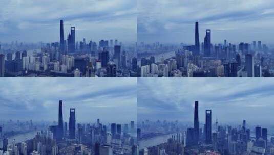 上海陆家嘴全景航拍高清在线视频素材下载
