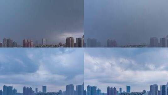 广州城市建筑与雨天乌云密布延时风光高清在线视频素材下载