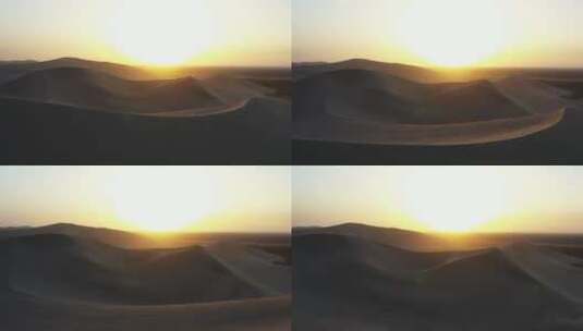 日落时候航拍沙漠夕阳高清在线视频素材下载