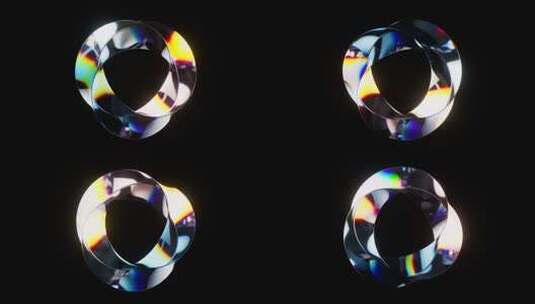 彩色渐变玻璃曲面循环动画3D渲染高清在线视频素材下载