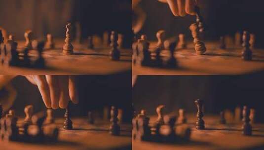 下国际象棋高清在线视频素材下载
