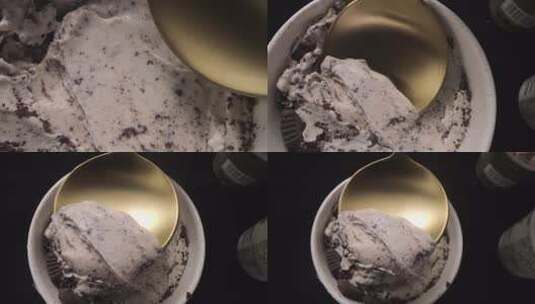挖奥利奥冰淇淋高清在线视频素材下载
