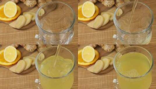 煮一杯柑橘和生姜来增强免疫力高清在线视频素材下载