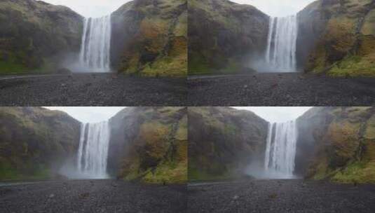 冰岛美丽的斯科加福斯瀑布高清在线视频素材下载