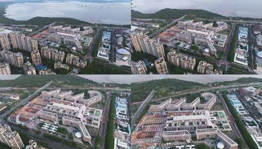 香港大学深圳医院航拍白天高清在线视频素材下载