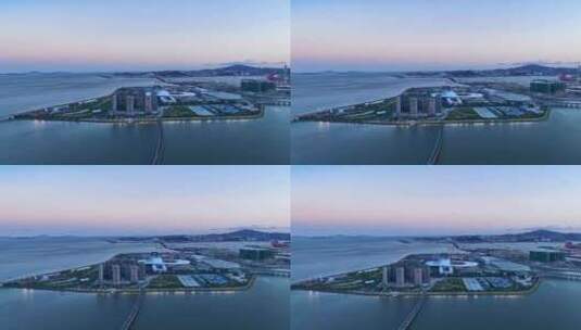 4K珠海澳门港珠澳大桥天际线航拍高清在线视频素材下载