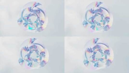 透明玻璃曲面宝石3D渲染高清在线视频素材下载