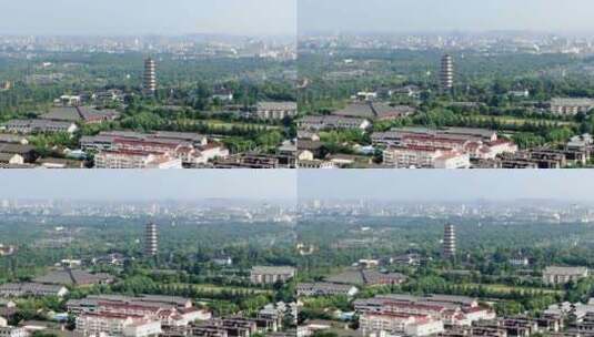 航拍瘦西湖风景区大明寺栖灵塔观音山景区高清在线视频素材下载