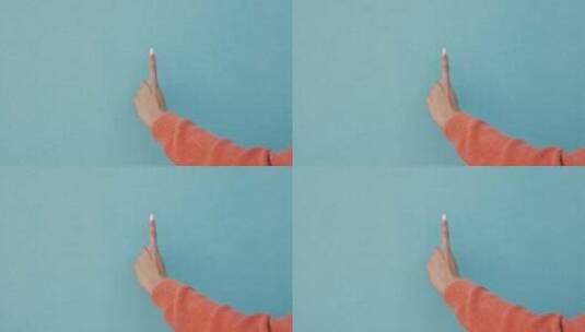 女人之手，倒计时与数学手指和蓝色模型复制空间背景高清在线视频素材下载