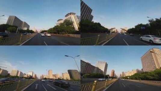 开车行驶在北京城市地标建筑高清在线视频素材下载
