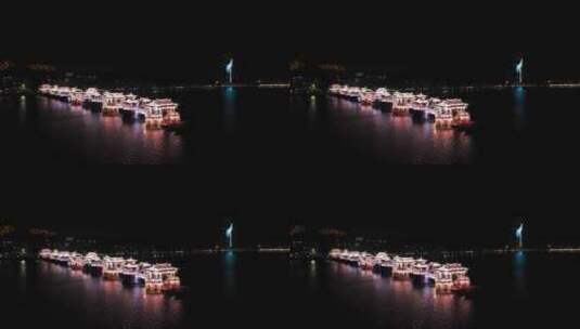 中国广东省潮州市广济桥夜景风光高清在线视频素材下载