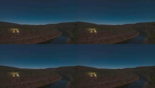 河上的夜空高清在线视频素材下载