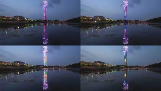 北京奥运钉子塔夜景高清在线视频素材下载