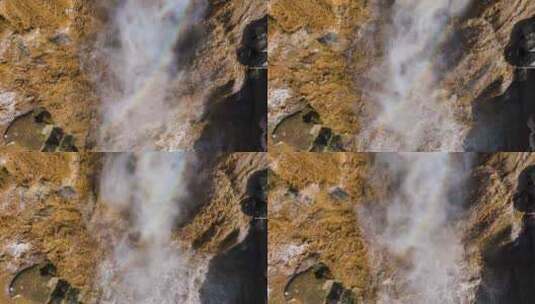 黄河壶口瀑布风光升格航拍视频高清在线视频素材下载