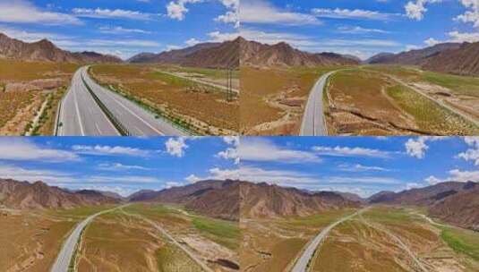 荒漠中的公路高清在线视频素材下载