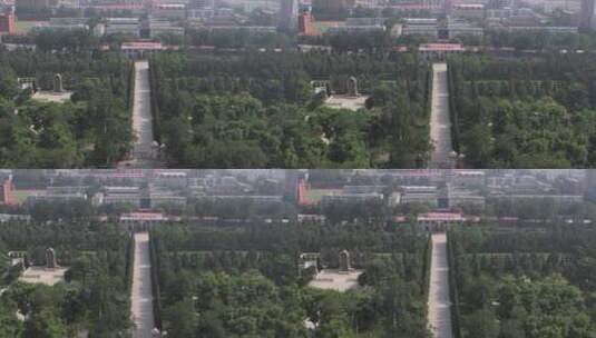 航拍河北邯郸晋冀鲁豫革命纪念园高清在线视频素材下载