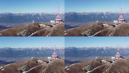 空中展示，因斯布鲁克蒂罗尔阿尔卑斯山Patscherkofel山站高清在线视频素材下载