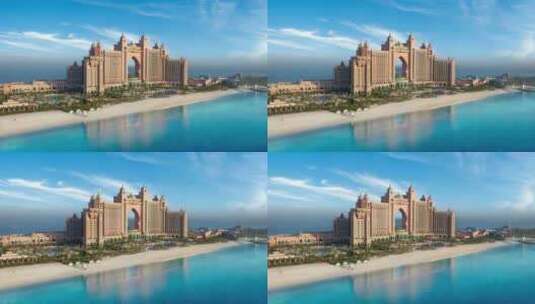 2K迪拜亚特兰蒂斯酒店高清在线视频素材下载