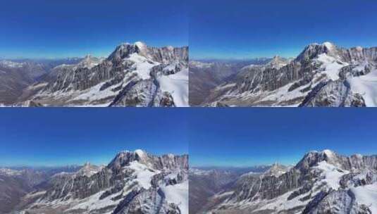 航拍川西横断山脉日乌且嘉子峰小贡嘎雪山高清在线视频素材下载