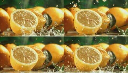 柠檬新鲜的黄柠檬高清在线视频素材下载