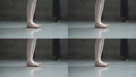 穿着芭蕾舞鞋练习芭蕾舞的人高清在线视频素材下载