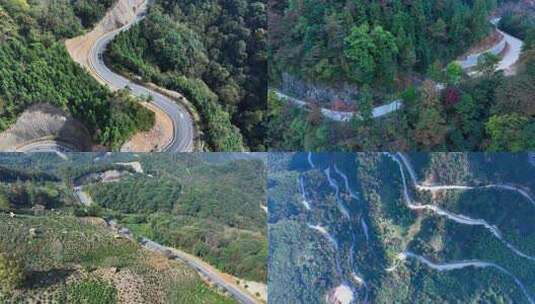 崎岖山路盘山公路行驶的车辆高清在线视频素材下载