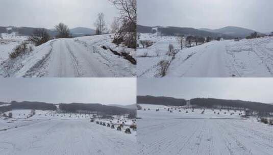 雪地田野景观高清在线视频素材下载