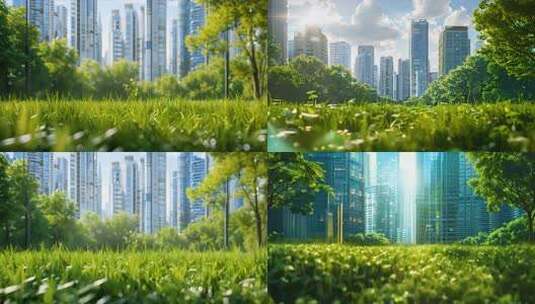 绿色低碳环保城市 双碳减碳 美好零碳家园高清在线视频素材下载