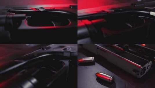 黑色危险武枪支3D子弹LOGO展示AE模板高清AE视频素材下载