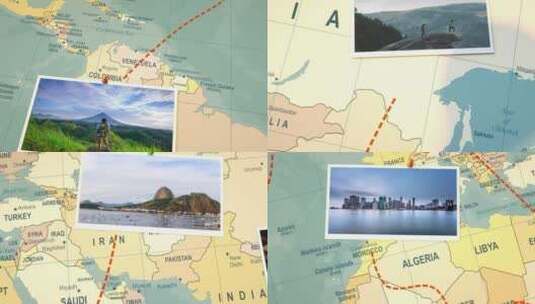 旅游地图照片创意展示AE模板高清AE视频素材下载