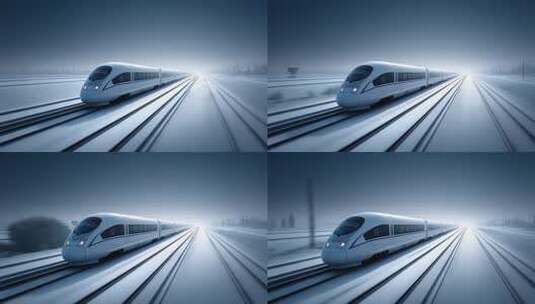 高速列车疾驰向前象征现代交通运输高清在线视频素材下载