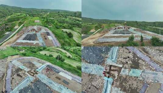 航拍考古河北宣化红山文化遗址发掘现场高清在线视频素材下载