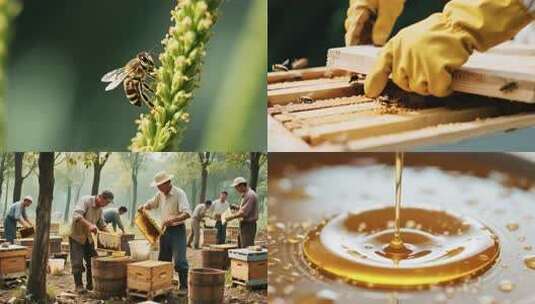 蜂蜜生产高清在线视频素材下载
