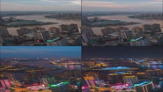 重庆日转夜_重庆城市_朝天门来福士高清在线视频素材下载
