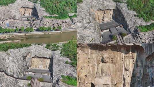 龙门石窟 世界文化遗产高清在线视频素材下载