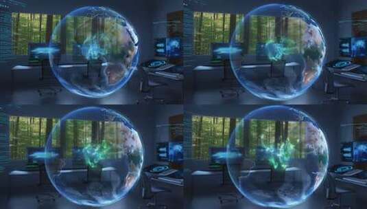 科技场景中的地球展示画面高清在线视频素材下载