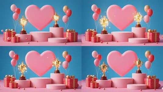 企业年会颁奖典礼荣誉奖杯舞台视频高清在线视频素材下载