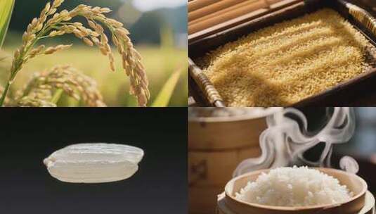 大米米饭米粒-广告宣传展示-合集高清在线视频素材下载